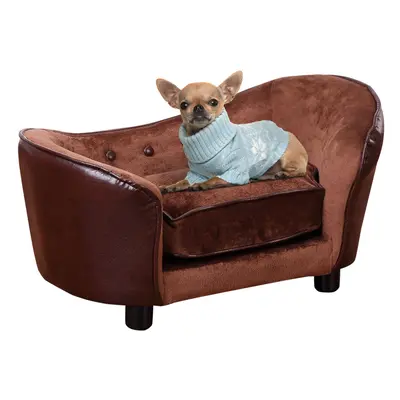 PawHut Dog Sofa Chair W/ Legs Cushion for Dog Cat 68.5x40.5x40.5 cm, Brown