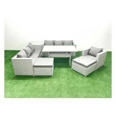 Fimous Pieces Outdoor Rattan Sofa Set with Cushions Patio Garden Furniture Sets with Armchair Di