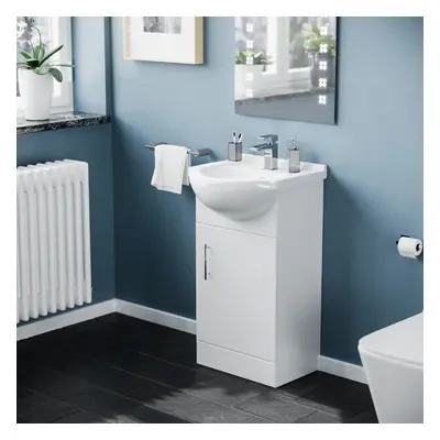 Dyon 450mm Floorstanding Vanity Basin Unit White