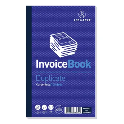 Challenge x mm Duplicate Book Carbonless Invoice without Vat/Tax, Pages, Set of