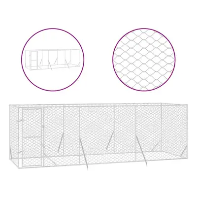 (6 x x m) vidaXL Outdoor Dog Kennel Pet Cage Dog House Pet Crate Silver Galvanised Steel