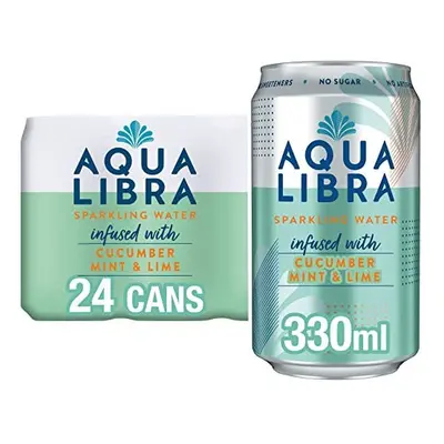 Aqua Libra Sparkling Water - Natural Flavour - No Sugar - Low Calorie - Refreshing - Cucumber, M