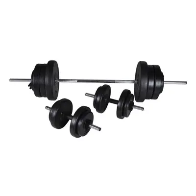 vidaXL Barbell and Dumbbell Set 60.5kg Gym Weight Fitness Exercise Equipment