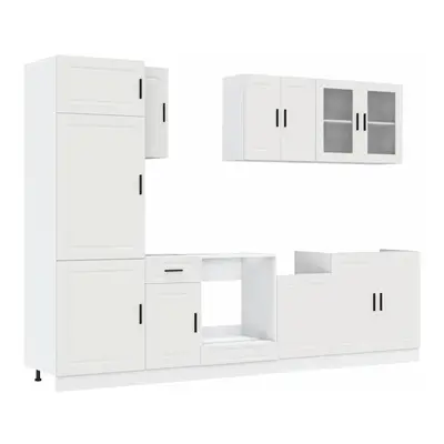 (white) vidaXL Piece Kitchen Cabinet Set Kalmar Old Wood Engineered Wood