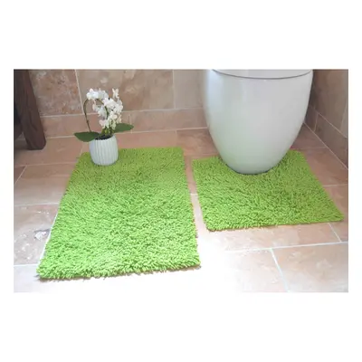 Cotton Twist Lime Green 100% Cotton Luxury Heavy Piece Bath Mat Pedestal Set (Standard)