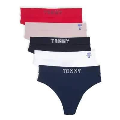 Tommy Hilfiger Women's Thong 5-Pack SC/BW/BLK/BB/TR