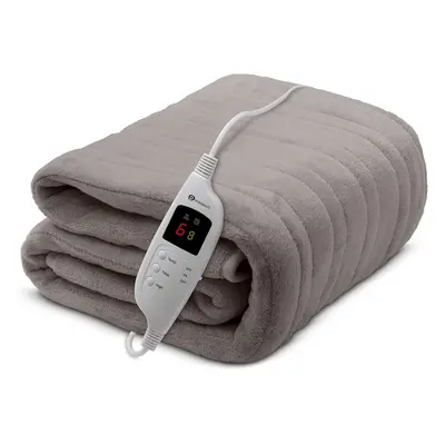 Fleece Electric Heated Throw with Heat Settings Grey (XXL)