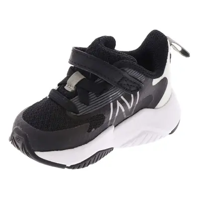 New Balance girls Rave V2 Hook and Loop Running Shoe Black/White X-Wide Toddler US