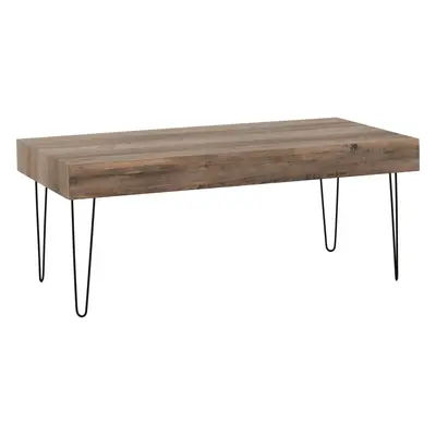 Troy Coffee Table in Medium Oak Effect and Black Metal Finish