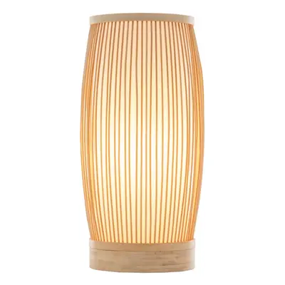 Natural Woven Bamboo Cylinder Table Lamp Light Shade Boho Tropical Coastal