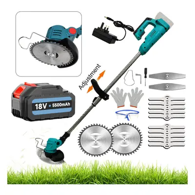 Electric Cordless Grass Trimmer Garden Weed Strimmer Cutter+5.5A Battery+Charger-Makita Compatib