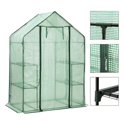 Faboer Walk-in Tier Polytunnel Greenhouse Frame Planter PE Cover