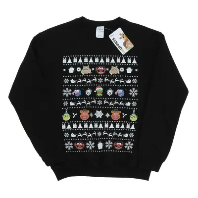 (M, Black) Disney Womens/Ladies The Muppets Christmas Heads Sweatshirt