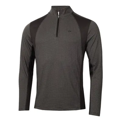 (M, Black) Calvin Klein Mens Micro Grid CK 1/2 Zip Mid Layer Baselayer