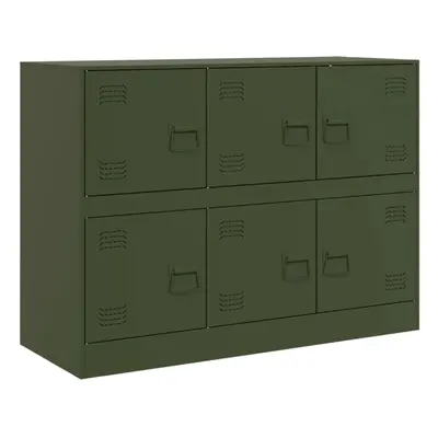 vidaXL Sideboard Storage Cupboard Side Cabinet Highboard Olive Green Steel