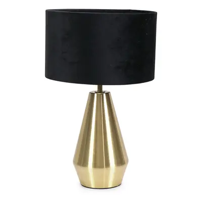 ValueLights Jax Gold Dimmable Touch Table Lamp with Black Velvet Shade