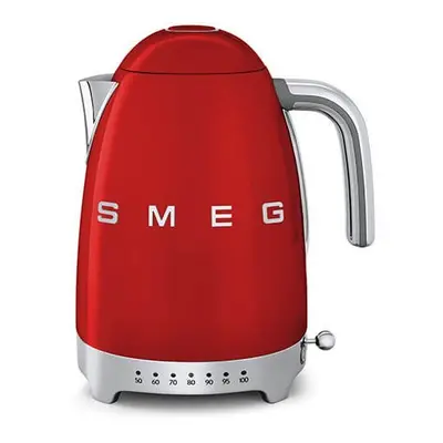 Smeg KLF04RDUK Kettle, LED Display, Swivel Base, Temperature Settings, Water Level Indicator, An