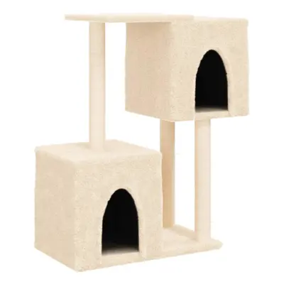 (cream) vidaXL Cat Tree with Sisal Scratching Posts Cat Tower Pet Cat Climbing Tree