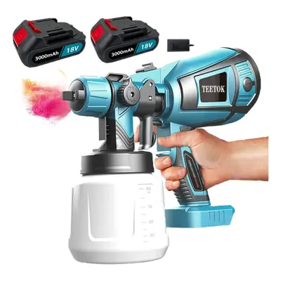 Cordless Paint Spray Gun Sprayer+3A 2Battery+Charger-Makita Compatible