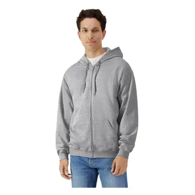 (M, Sports Grey) Gildan Mens Softstyle Midweight Full Zip Hoodie