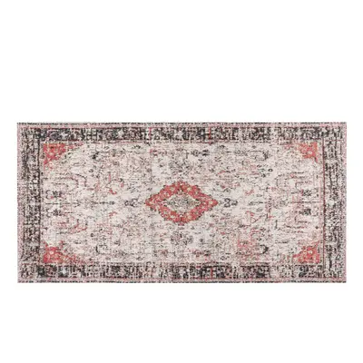 Cotton Area Rug x cm Red and Beige ATTERA