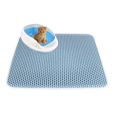 Cat Litter Trapper Litter Mat,Cat Mat,Litter Box Mat Water Proof Layer-Blue40X50Cm