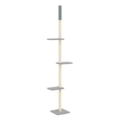 (light grey) vidaXL Floor to Ceiling Cat Tree 267.5-297.5cm Cat Scratch Tower Multi Colours