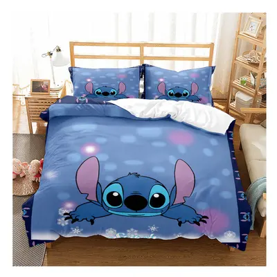 (02, Double-200*200cm) Lilo & Stitch Bedding Single Double Duvet Cover Pillow Cases Set