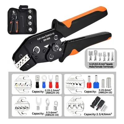 Sn-58b Crimping Pliers Kit Quick Jaw Replacement For Tab 2.8/4.8/6.3/tube/photovoltaic/insuated/