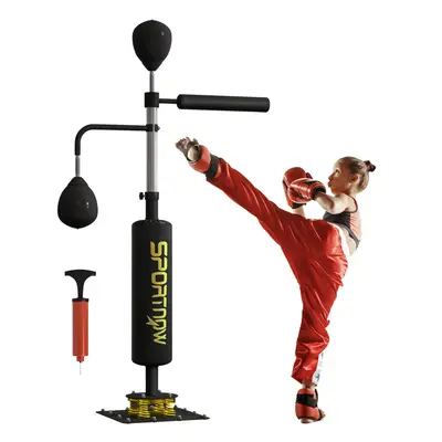 SPORTNOW Boxing Bag, Freestanding Punching Bag with Reflex Bar, Speed Balls