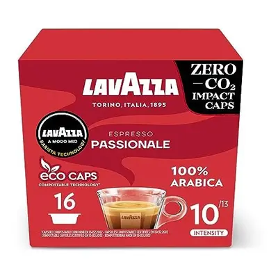 Lavazza, A Modo Mio Espresso Passionale, Coffee Capsules, with Aromatic Notes of Caramel and Cho