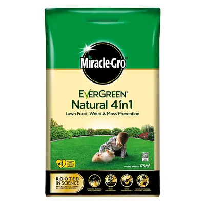 Miracle-Gro Natural in1-LAWN Feed, Weed & Moss PREVENTOR Lawn Fertiliser, Yellow, mÂ²