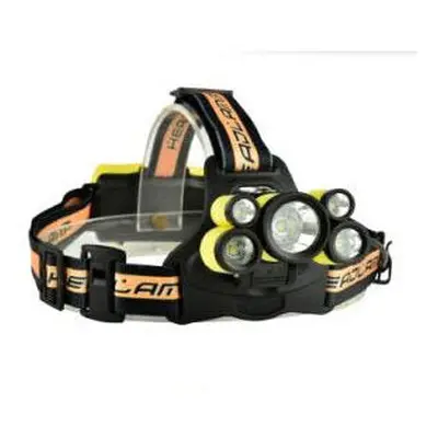 (Yellow) 1700LM Telescopic Zoom USB Rechargeable Modes Headlamp with SOS Help Whistle