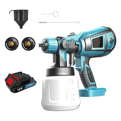 1000ml HVLP Cordless Paint Sprayer+3A Battery+Charger-MakitaCompatible