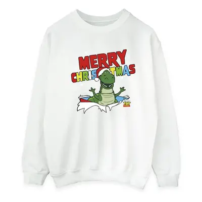 (S, White) Disney Mens Toy Story Rex Christmas Burst Sweatshirt