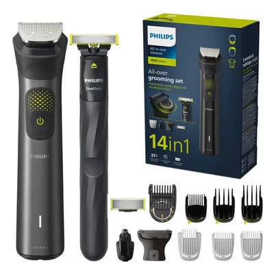 Philips Series 14-in-1 Trimmer + OneBlade, Precise Trim, Sharp Edges, Convenient Shave, Premium 