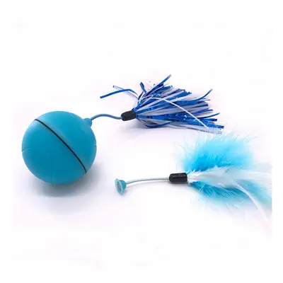 (Blue) Creative Cat toxic Rolling Ball for Dogs Smart LED Flash Cat toxic Dog Toys