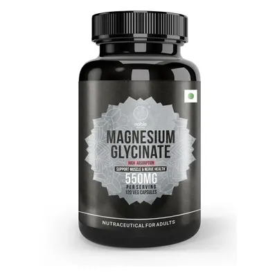 Noble Nature Magnesium Glycinate High Absorption - Support Muscle & Nerve Health 550MG Veg Capsu