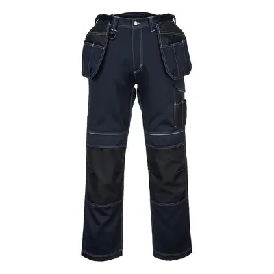 (30R, Navy/Black) Portwest Mens PW3 Holster Pocket Work Trousers