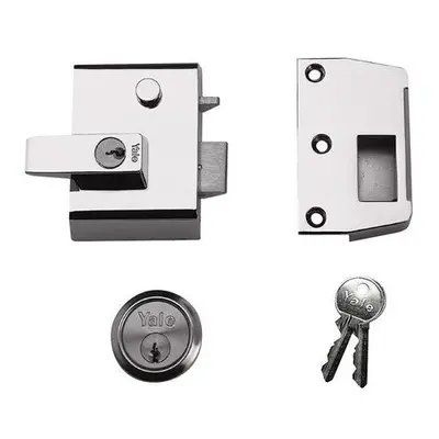 Yale P-2-DMG-PB-40 High Security Double Locking Nightlatch 40mm Brass Cylinder Grey Case