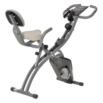 HOMCOM Grey 2-In-1 Upright Exercise Bike With Adjustable Resistance