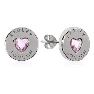 RADLEY Signature Ladies Sterling Silver & Pink Glass stone Earrings RYJ1137, One Size