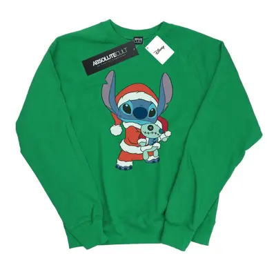 (M, Irish Green) Disney Womens/Ladies Lilo And Stitch Stitch Christmas Sweatshirt