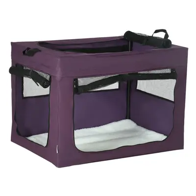 PawHut 80cm Soft Side Pet Carrier w/ Cushion, for Medium Dogs - Purple