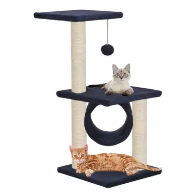 vidaXL Cat Tree with Sisal Scratching Posts 65cm Dark Blue Kitten Play Centre