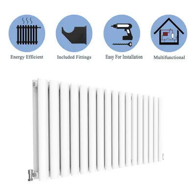 (Double, 600x1003mm) White Single/Double Oval Column Radiator