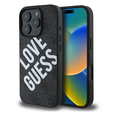 Guess 4G Big Love Logo Leather Case with MagSafe for iPhone Pro Max 6.9" Black - GUHMP16XP4PLGWK