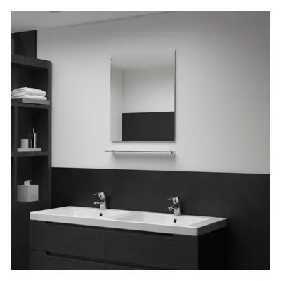 vidaXL Wall Mirror with Shelf 50x60cm Tempered Glass Bathroom Cosmetic Mirror