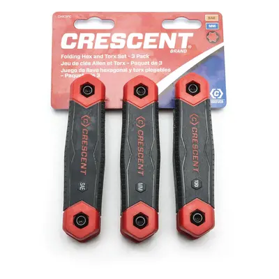 Crescent Pc. Folding SAE/Metric/Torx Dual Material Key Set - CHK3PC