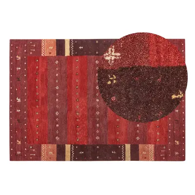 Wool Gabbeh Area Rug x cm Red SINANLI